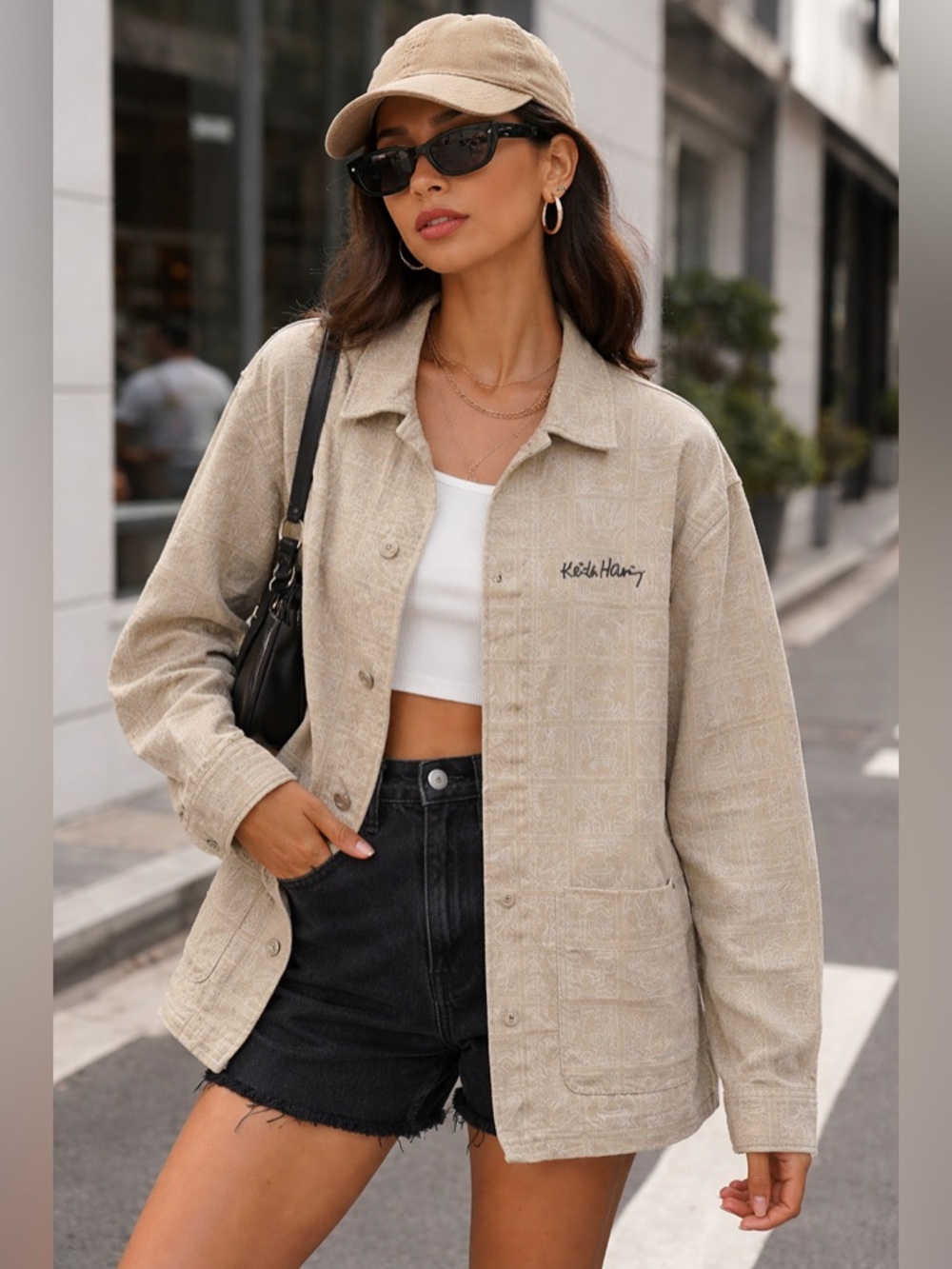 H&M x Keith Haring Beige Chore Jacket